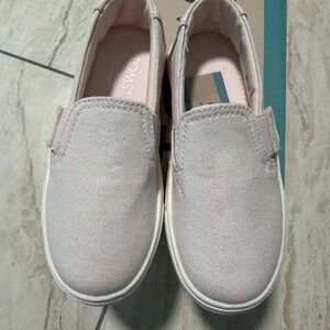 TOMS Toddler Girl’s Pink Iridescent Droplet Luca Canvas Sneakers US Size 10C